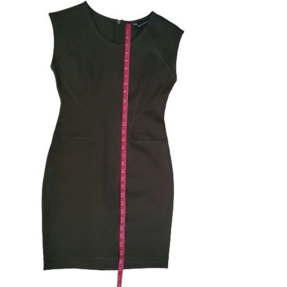 French Connection Women's T-Monique Stretch Cap Sleeve Dress Ebony/Soleil Size 8 - Picture 13 of 13
